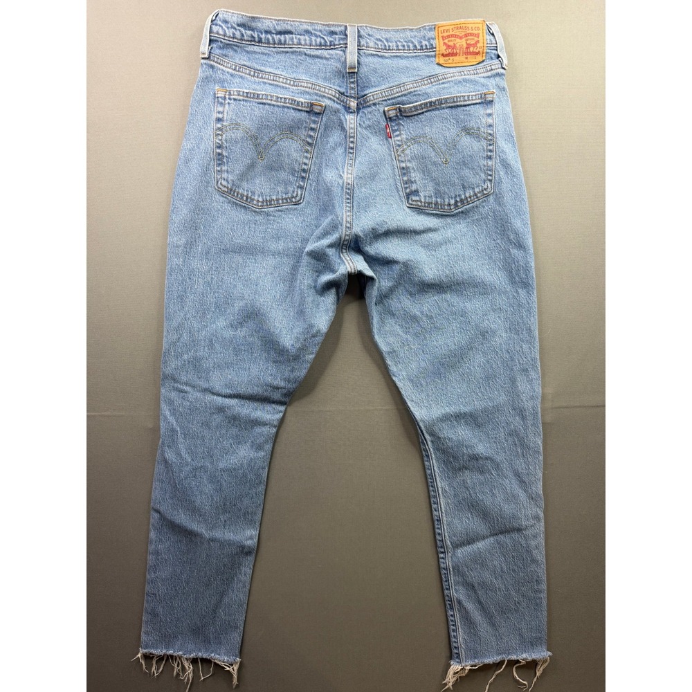 Levi's 501 S Skinny‎ Jeans Mens Light Wash Blue Raw Hem 32x28